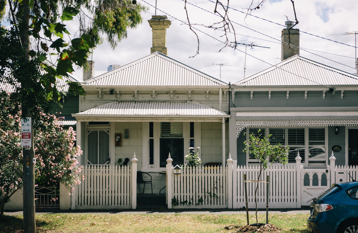 Street view of two terrace style houses side by side